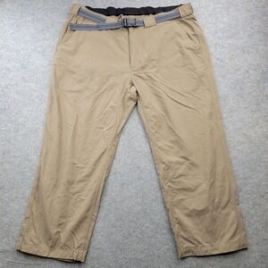 Duluth Trading Co Pants Mens 44x30 Beige Nylon Relaxed Fit Belted Outdoor Hiking